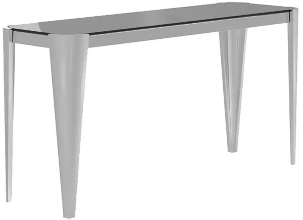 Desmond - Rectangle Glass Top Sofa Table - Pearl Silver