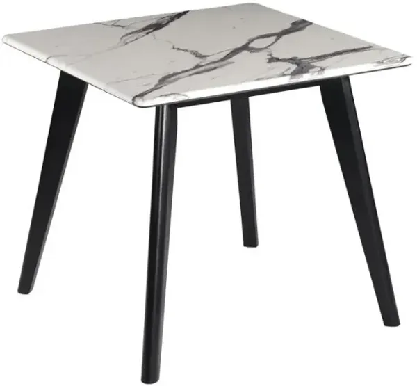 Bayhill - Square Faux Marble Top End Table - Black And White