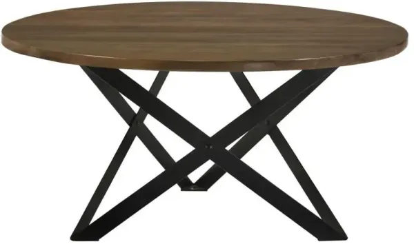 Zack - Round Coffee Table - Smokey Gray And Black