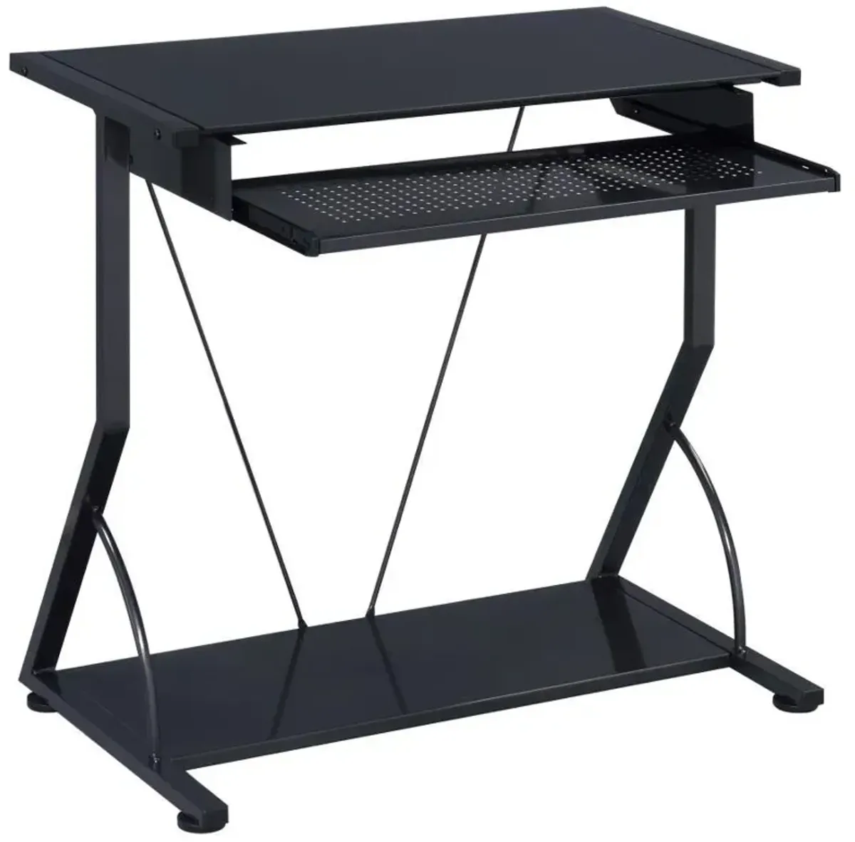 Alastair - Computer Desk With Keyboard Tray - Black