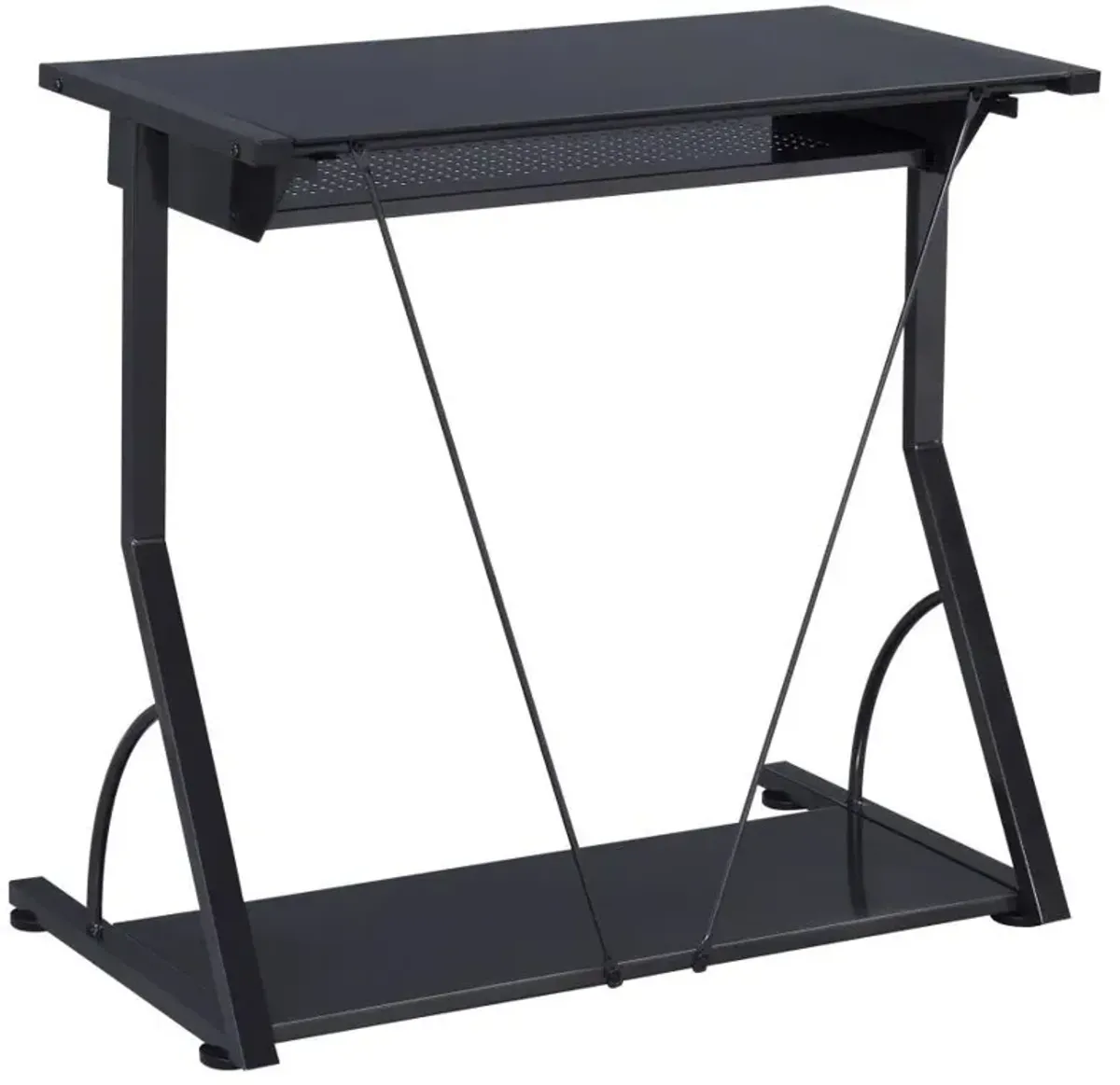 Alastair - Computer Desk With Keyboard Tray - Black