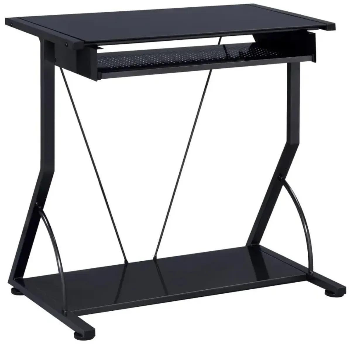 Alastair - Computer Desk With Keyboard Tray - Black