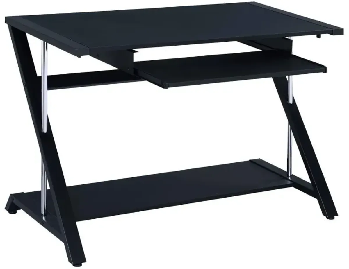 Mallet - Office Computer Desk With Keyboard Tray - Black