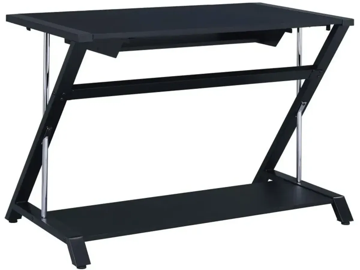 Mallet - Office Computer Desk With Keyboard Tray - Black