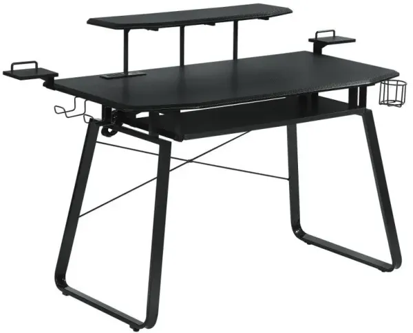 Alfie - Computer Gaming Desk With USB Ports - Black