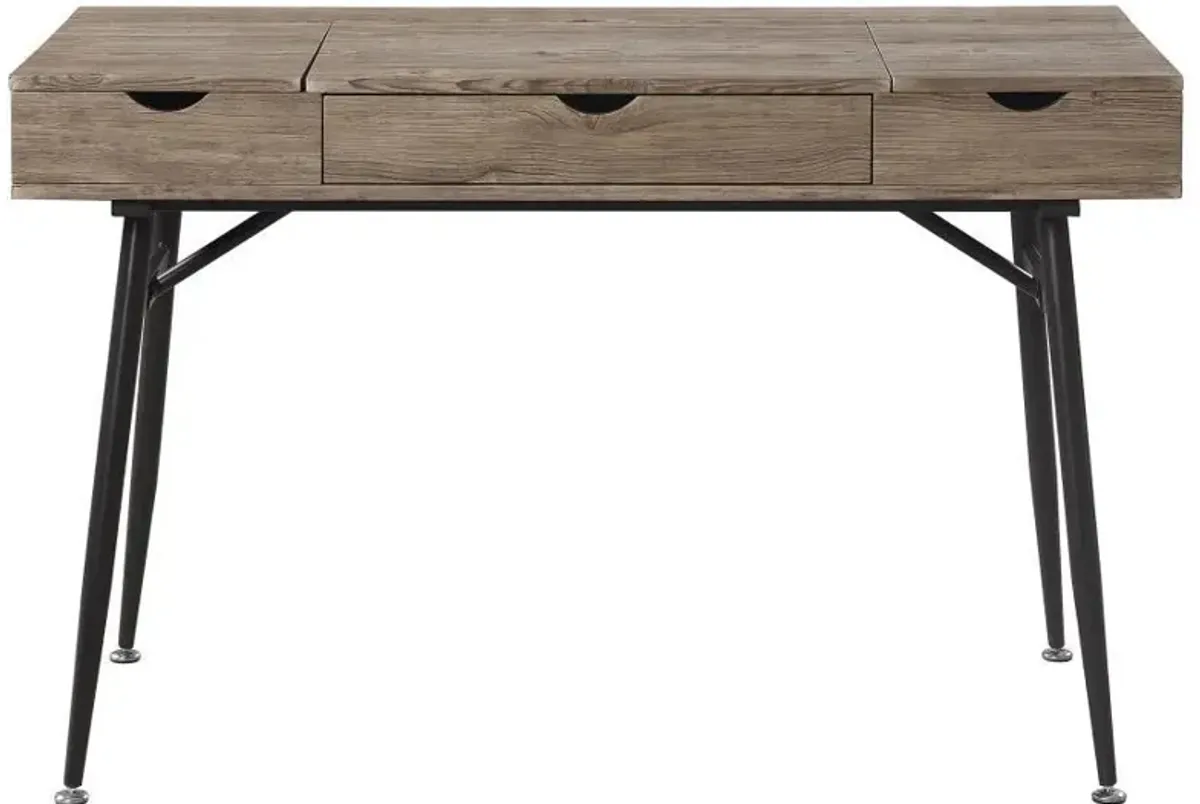 Rafael - 1-Drawer Desk With Storage - Rustic Driftwood