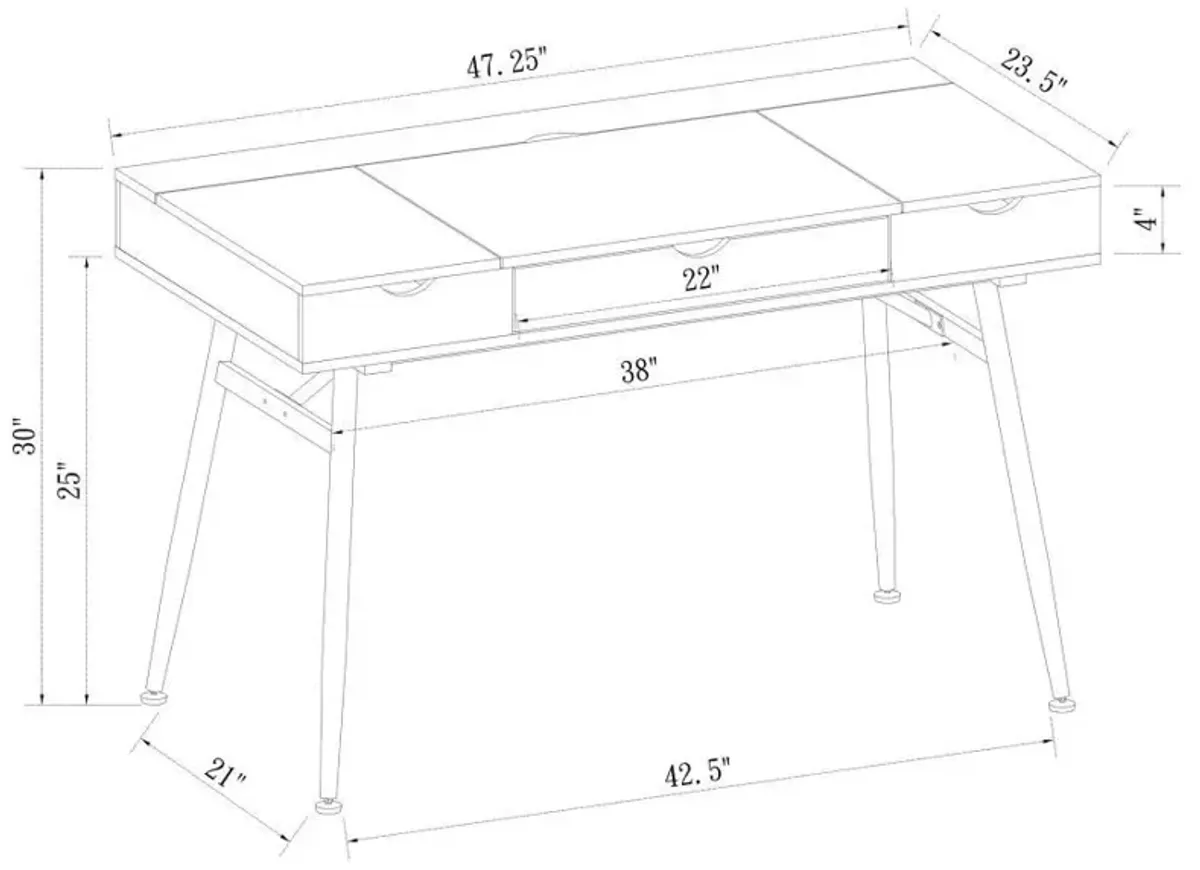 Rafael - 1-Drawer Desk With Storage - Rustic Driftwood