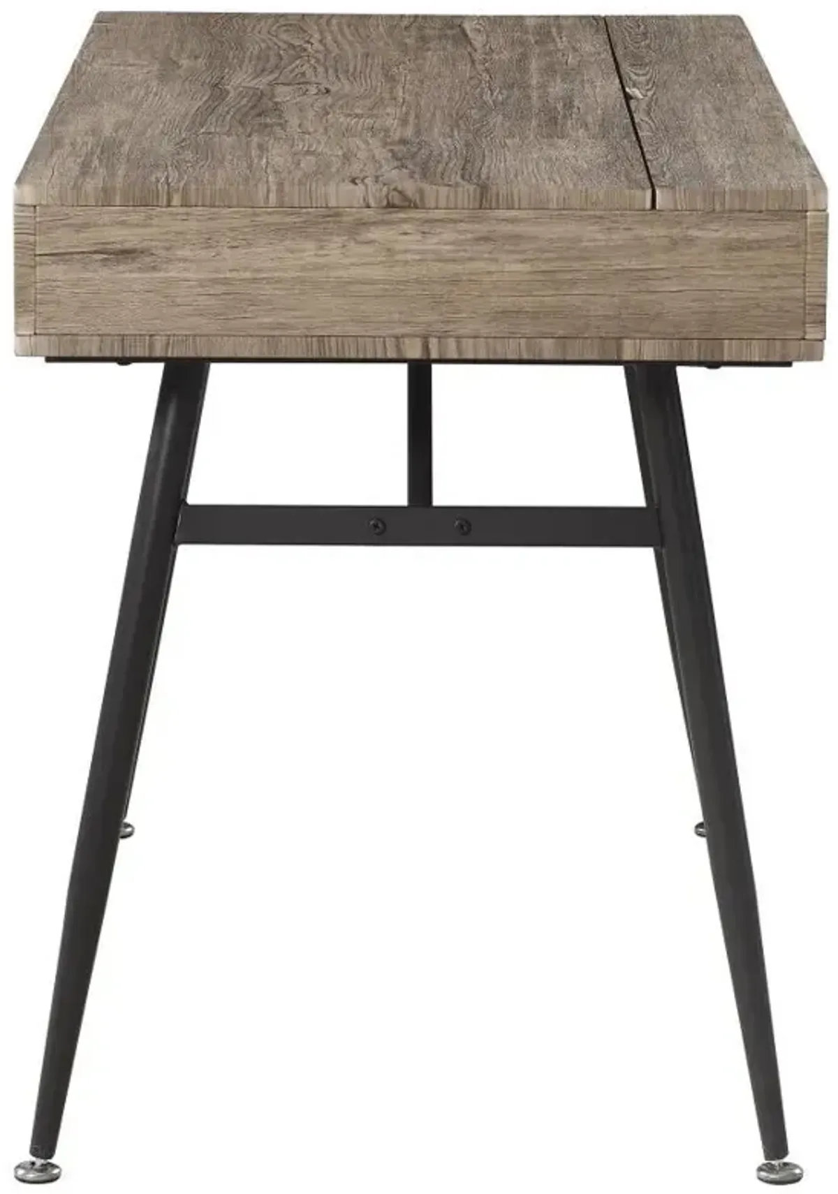 Rafael - 1-Drawer Desk With Storage - Rustic Driftwood