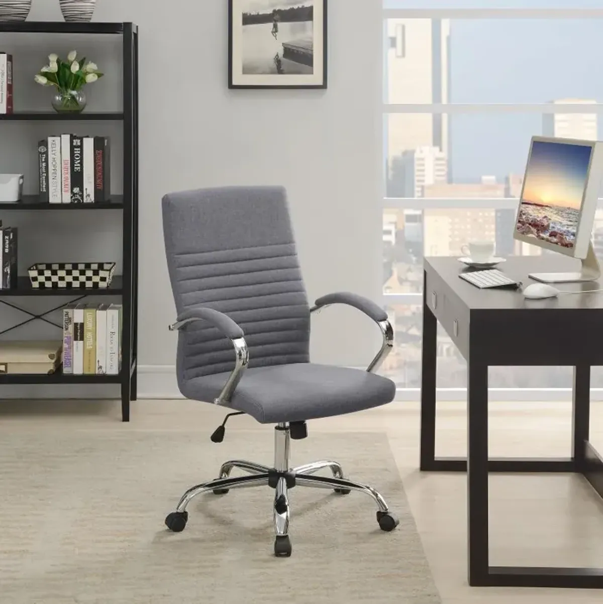 Abisko - Upholstered Adjustable Home Office Desk Chair - Gray