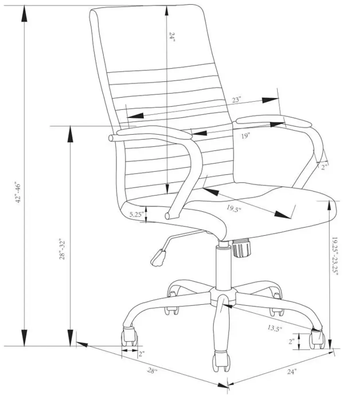 Abisko - Upholstered Adjustable Home Office Desk Chair - Gray