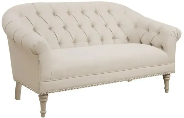 Billie - Upholstered Rolled Arm Tufted Loveseat - Natural