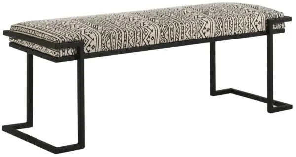 Alfaro - Upholstered Accent Bench - Black And White