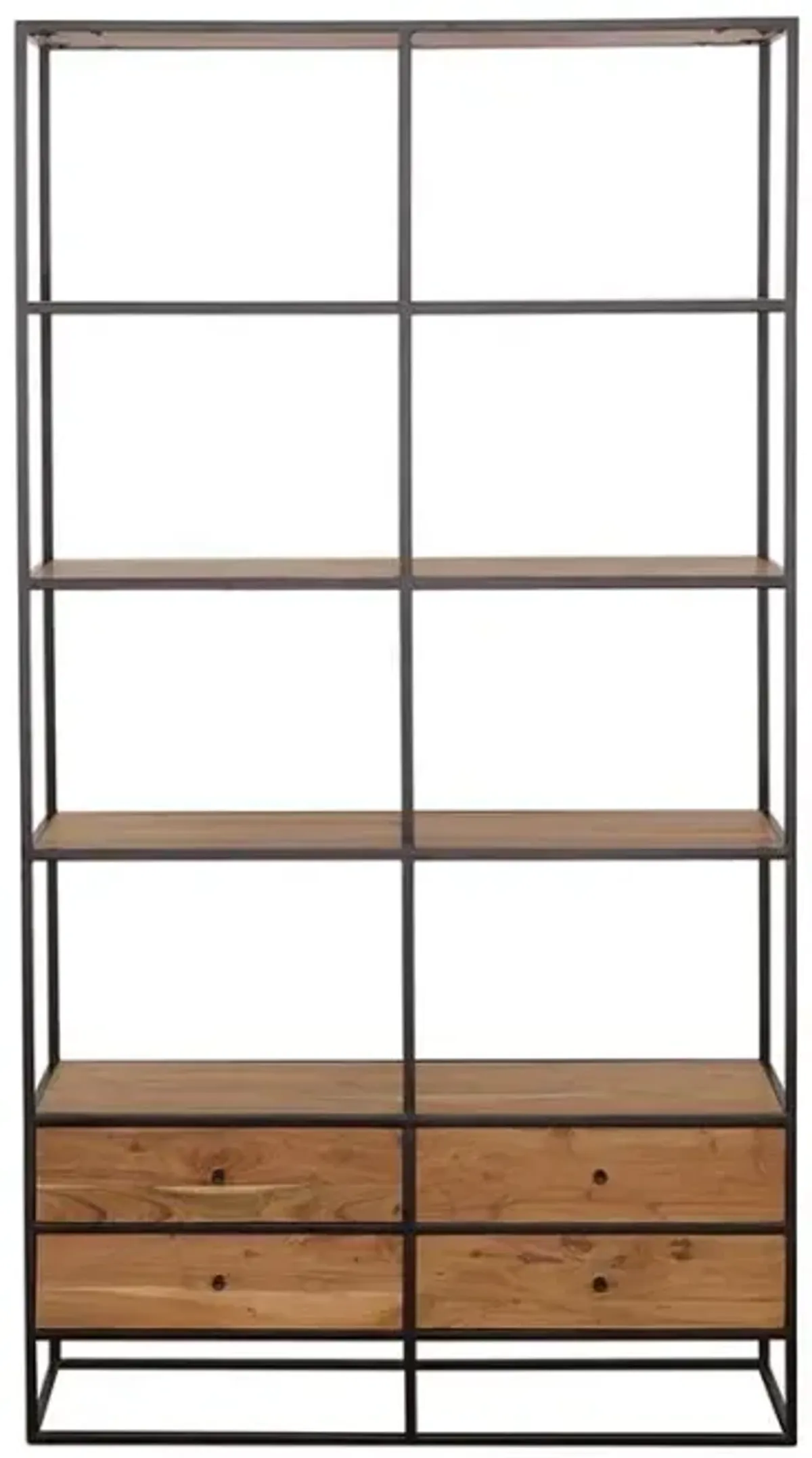 Belcroft - 4-Drawer Storage Bookshelf - Natural Acacia