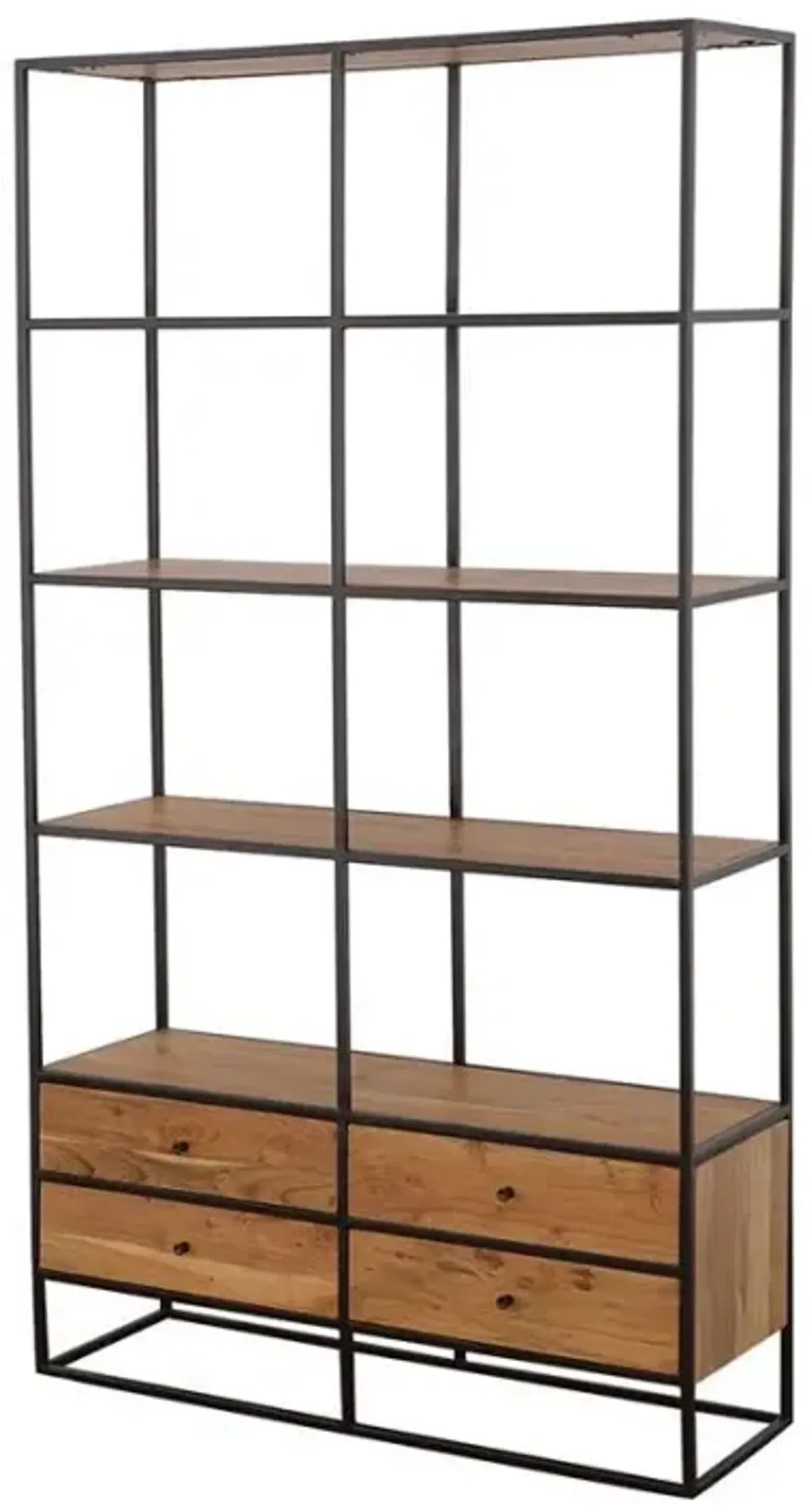 Belcroft - 4-Drawer Storage Bookshelf - Natural Acacia