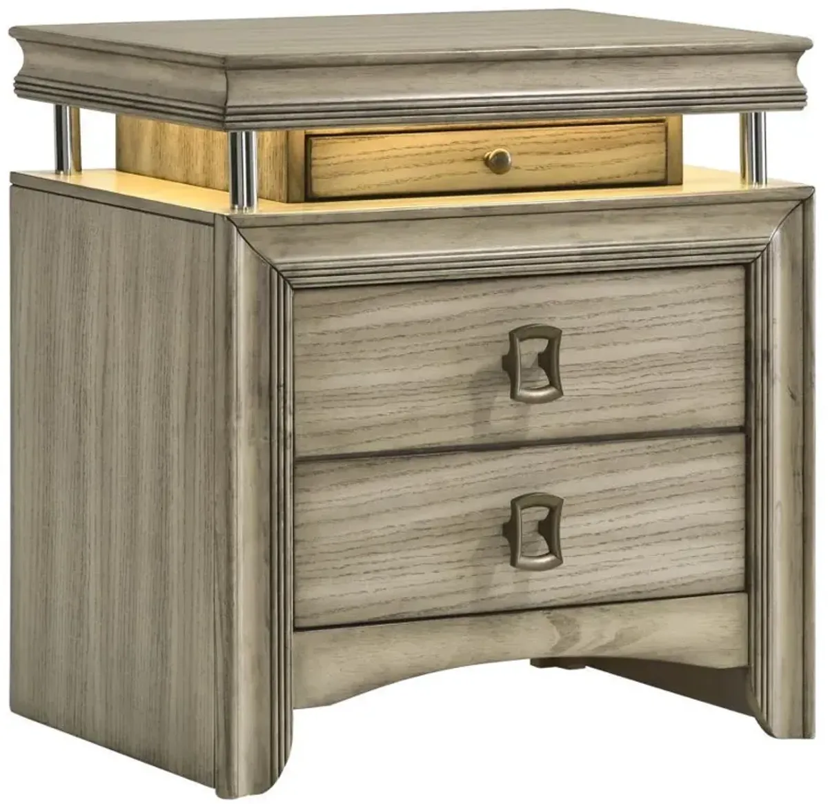 Giselle - 3-Drawer Nightstand - Rustic Beige