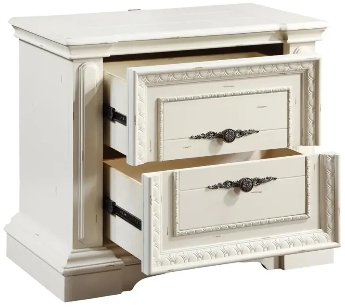 Evelyn - 2-Drawer Nightstand - Distressed White