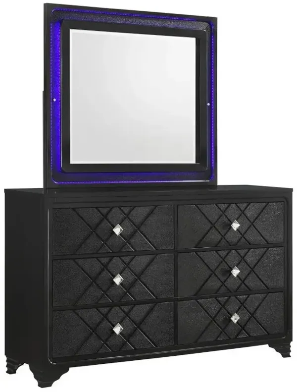 Penelope - 6-Drawer Dresser With Mirror - Midnight Star