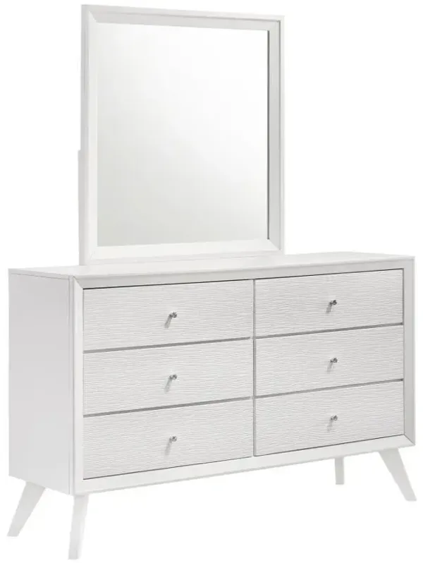Janelle - 6-Drawer Dresser With Mirror - White