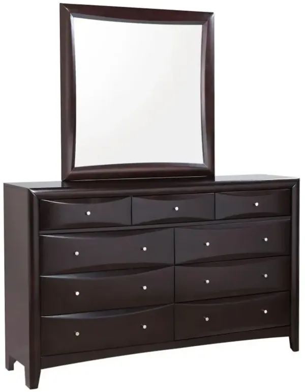 Phoenix - 9-Drawer Dresser With Mirror - Cappuccino