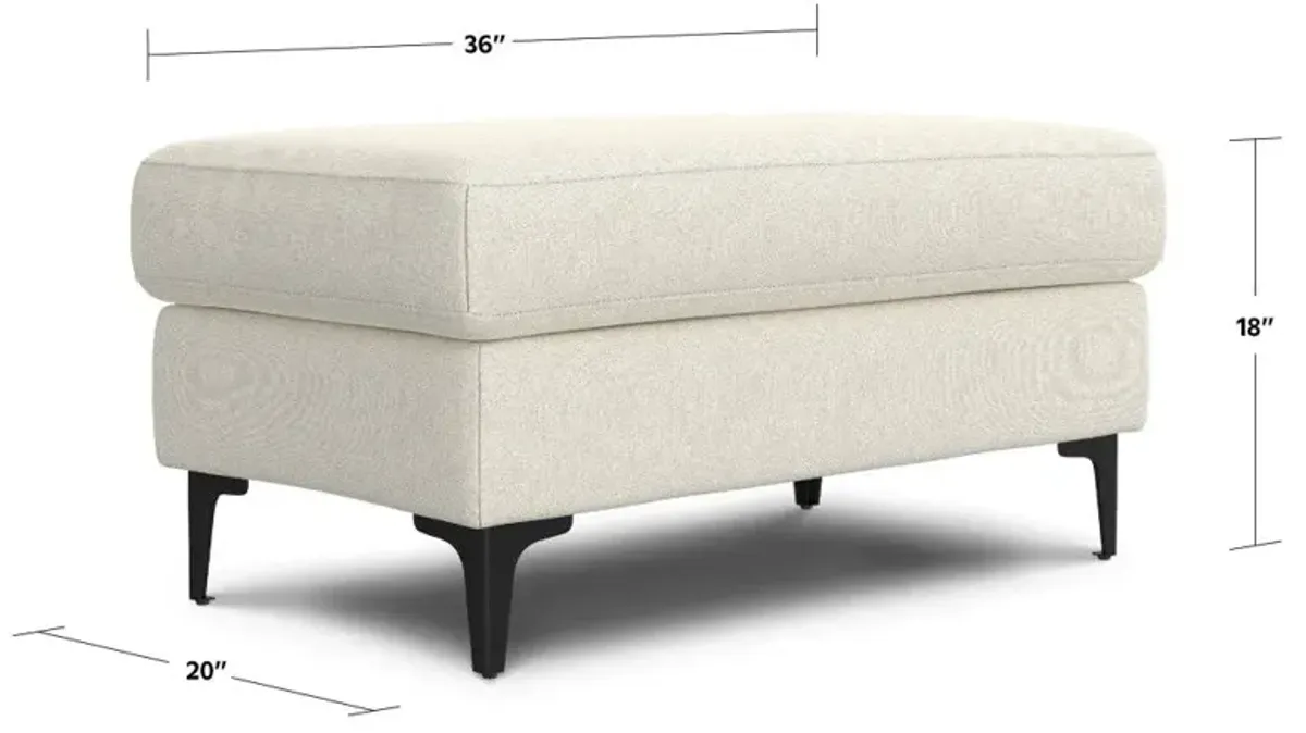 Ava - Mid Century Ottoman - Cream