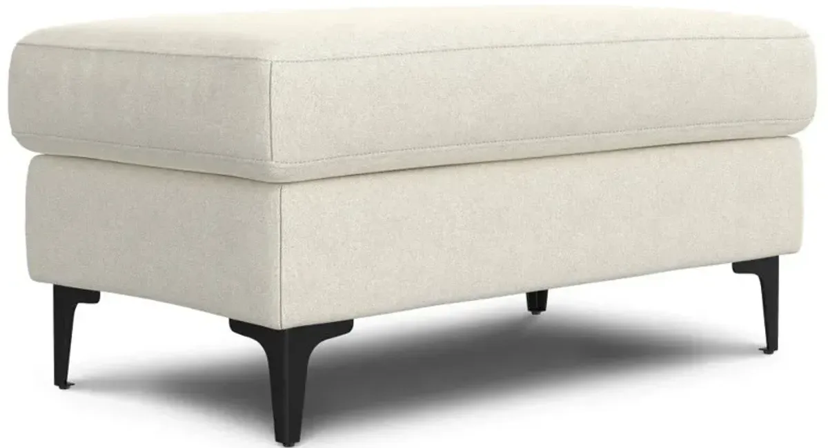 Ava - Mid Century Ottoman - Cream