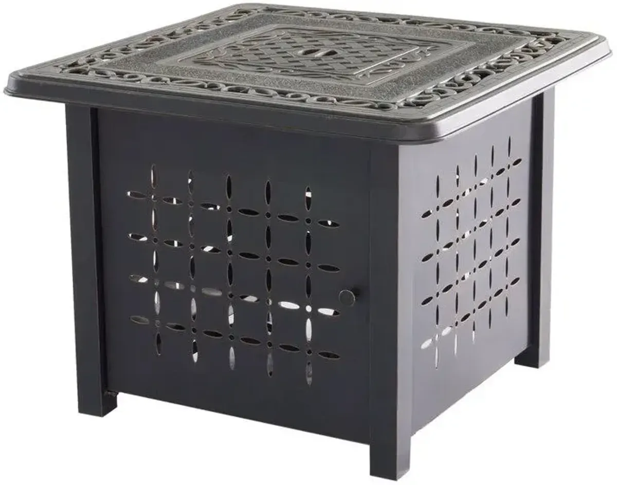 Aluminum Square Firepit Table - Bronze