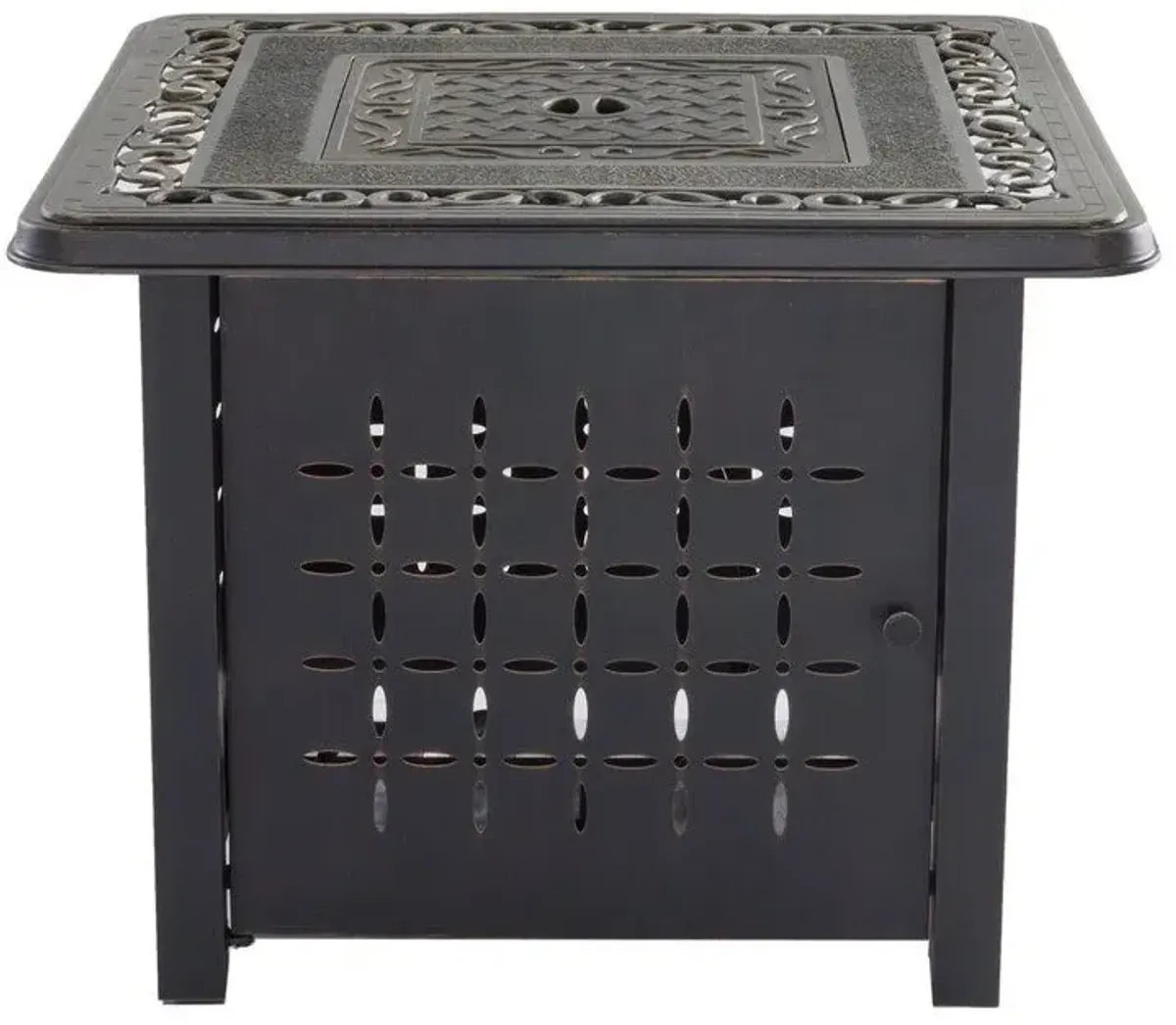 Aluminum Square Firepit Table - Bronze