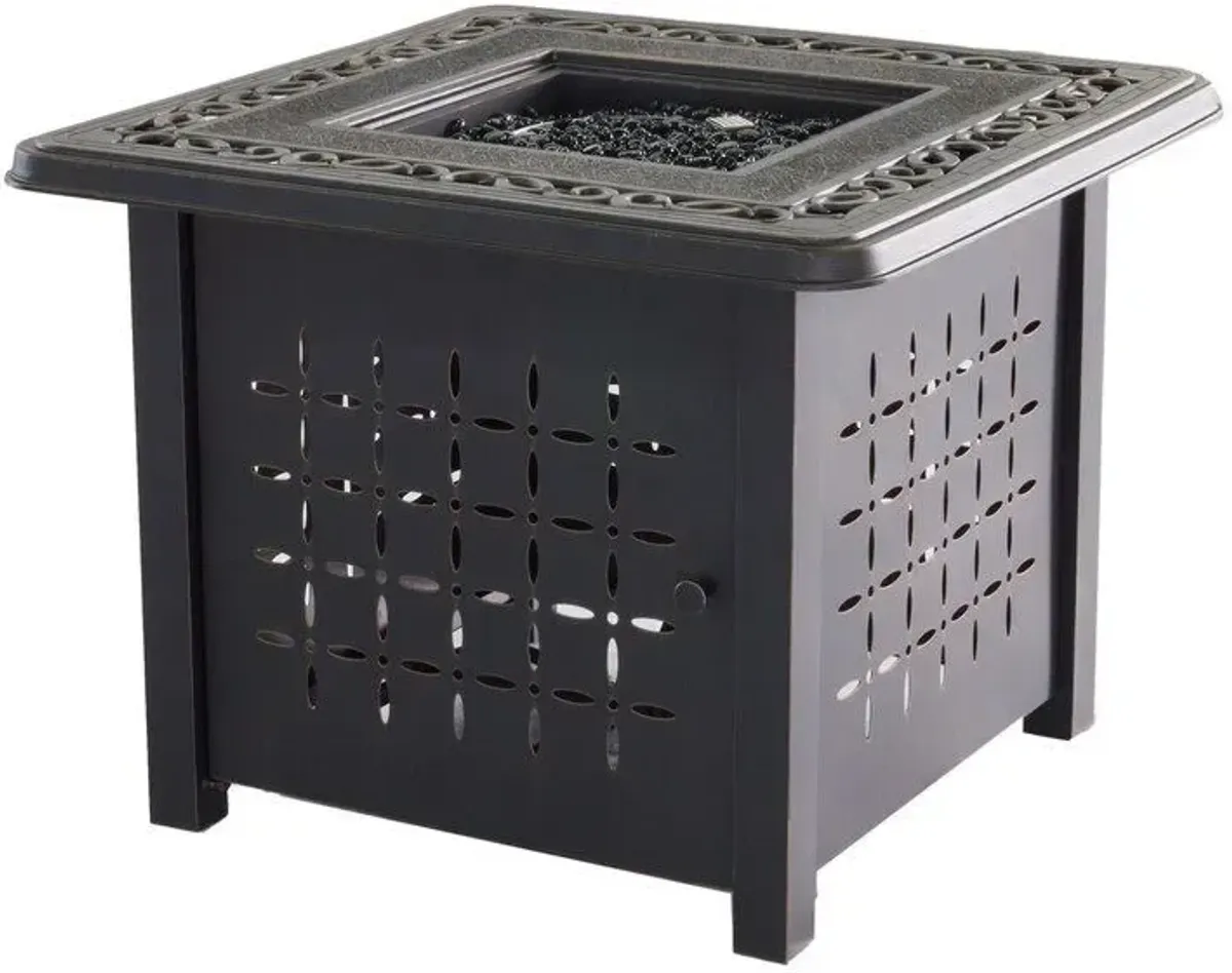 Aluminum Square Firepit Table - Bronze