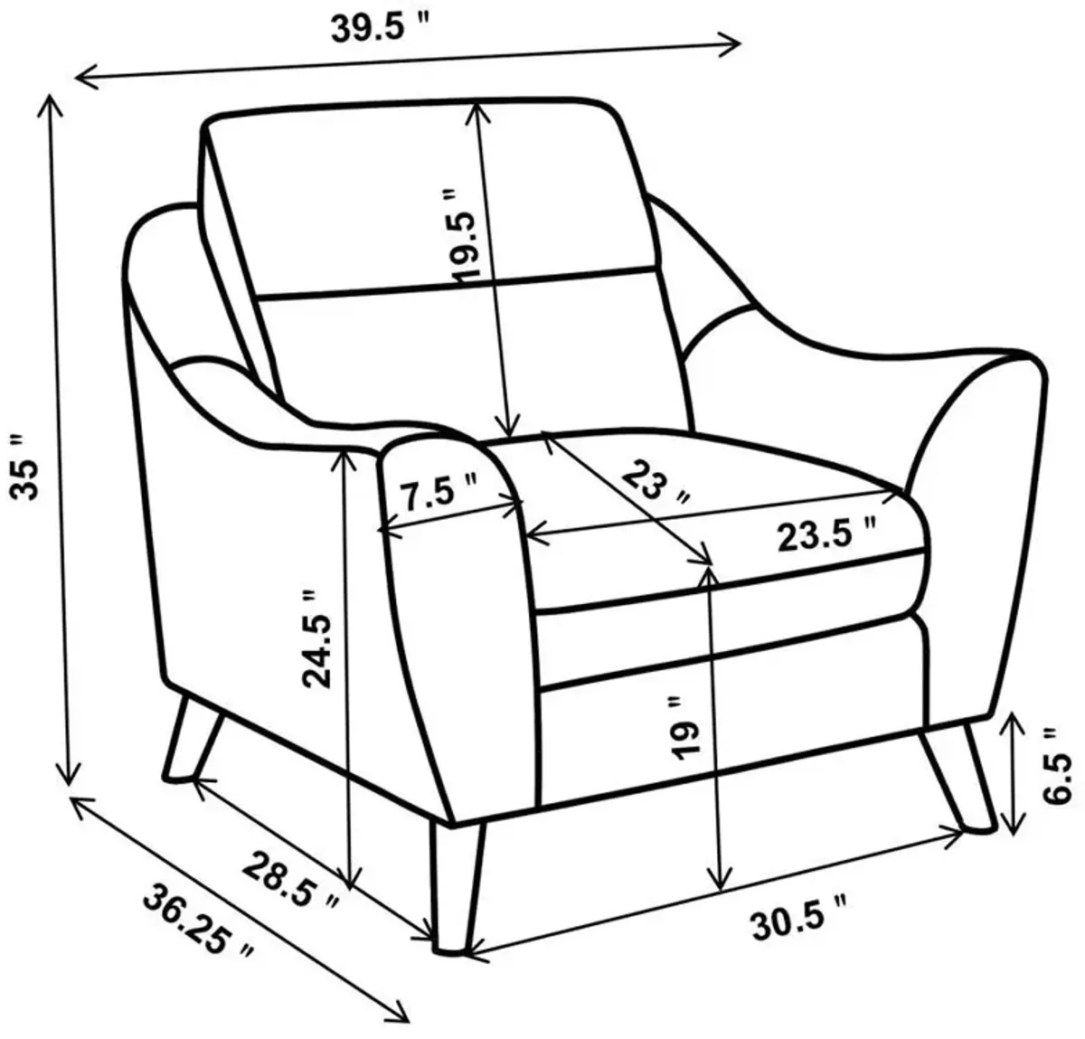 Gano - Upholstered Sloped Arm Sofa Set