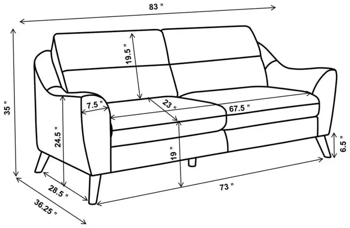 Gano - Upholstered Sloped Arm Sofa Set