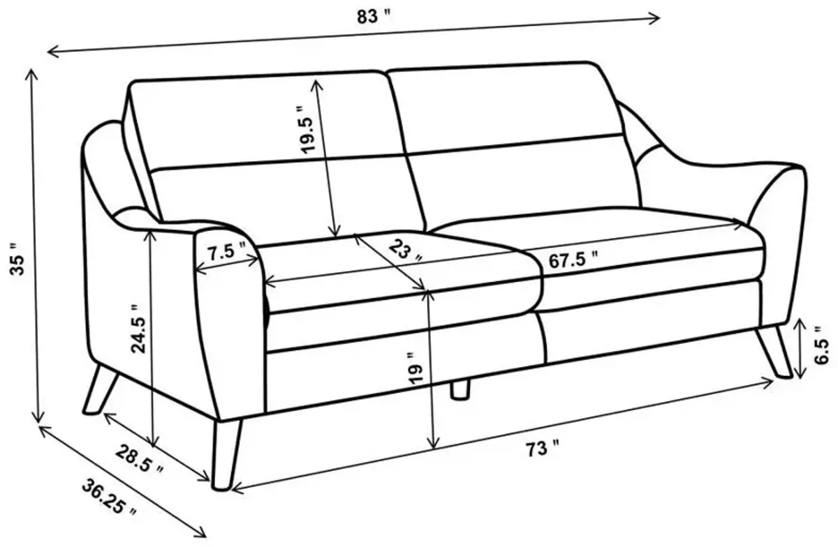 Gano - Upholstered Sloped Arm Sofa Set