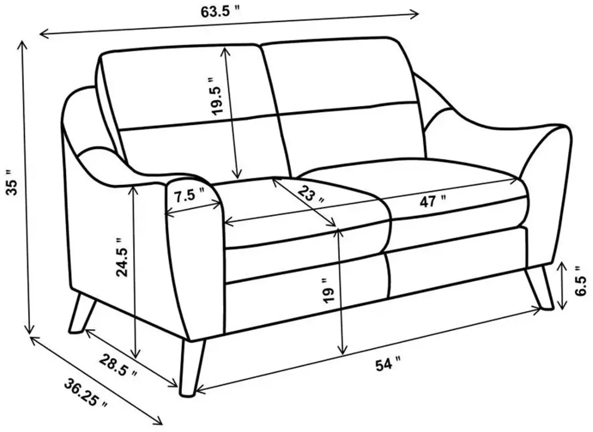 Gano - Upholstered Sloped Arm Sofa Set