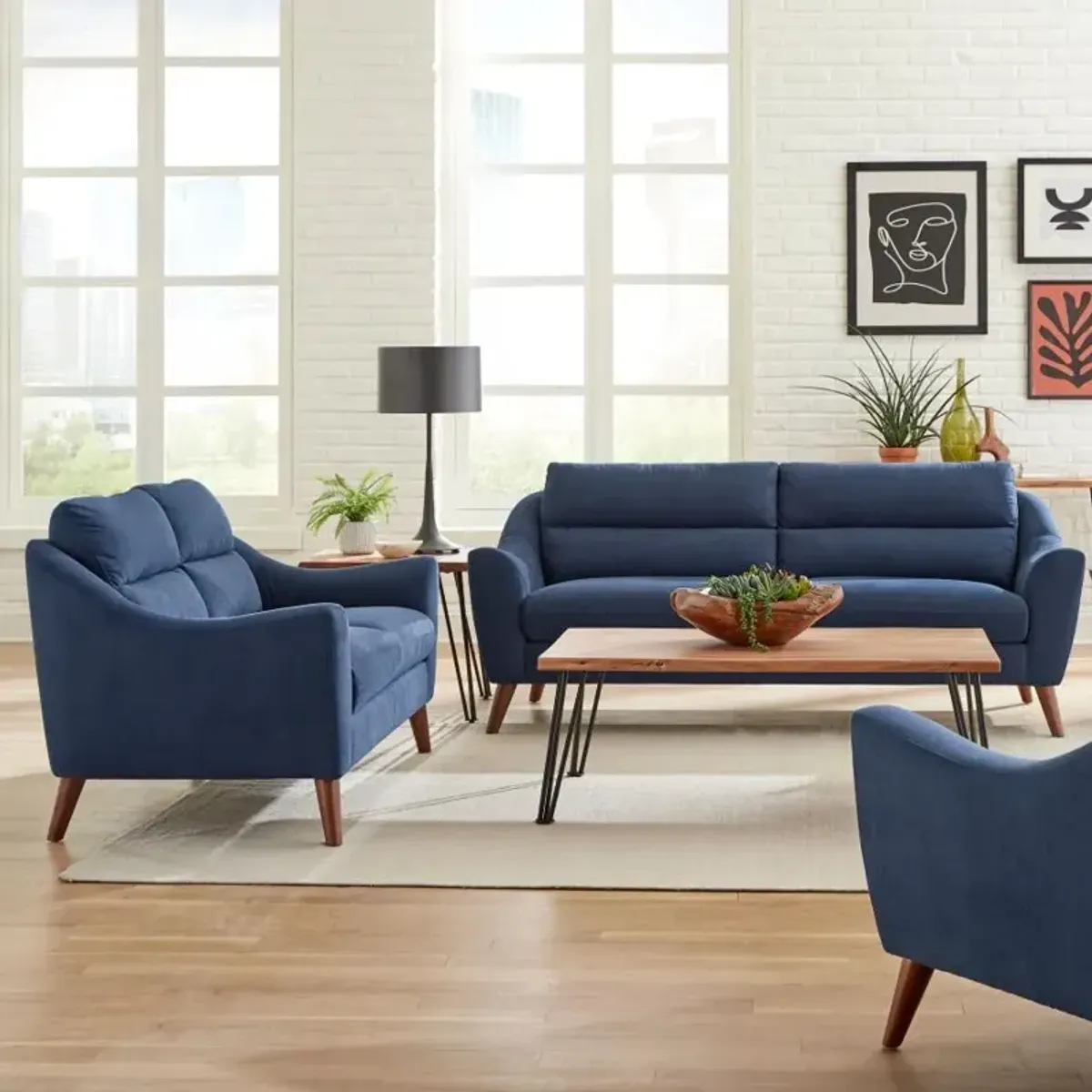 Gano - Upholstered Sloped Arm Sofa Set