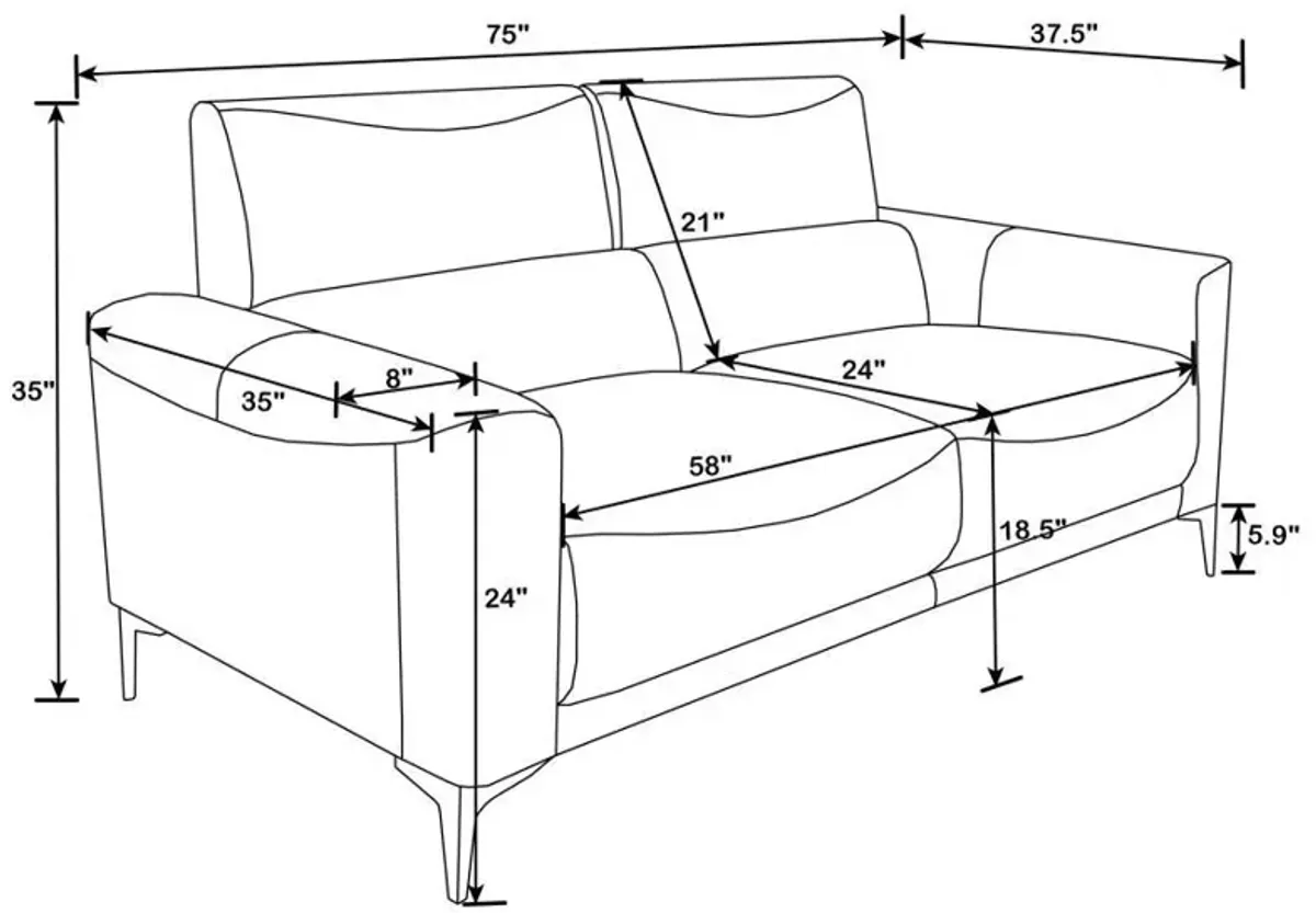 Glenmark - Upholstered Track Arm Sofa Set