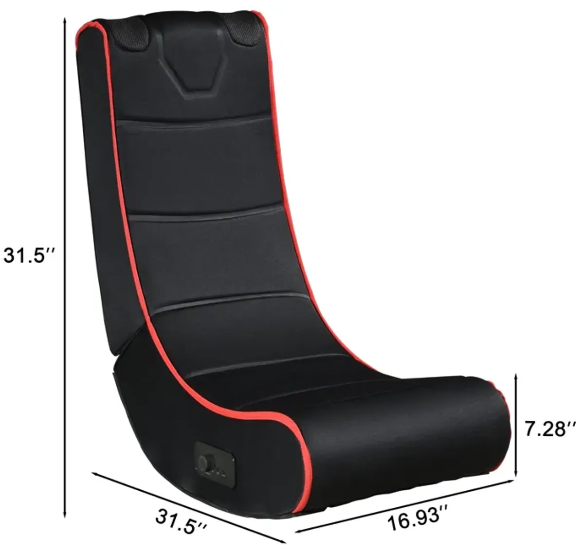 Foldable Gaming Chair With Onboard Speakers - Black