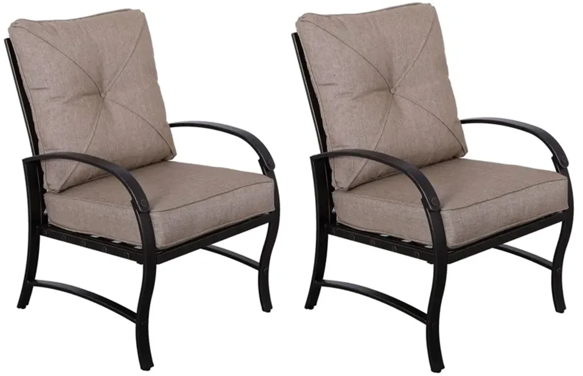 Modern Dining Chair With Back And Seat Cushion (Set of 2) - Antique Bronze