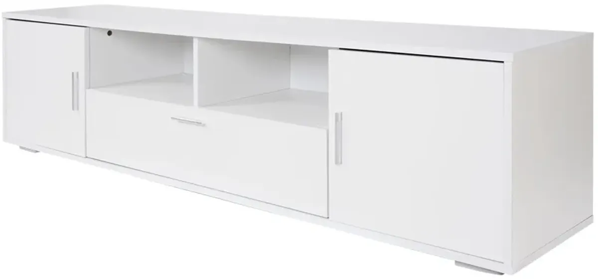 Modern TV Stand With LED Lights Entertainment Center TV Cabinet With Storage For Up To 75" For Gaming Living Room Bedroom - White