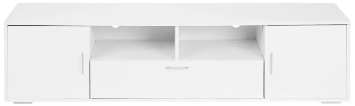 Modern TV Stand With LED Lights Entertainment Center TV Cabinet With Storage For Up To 75" For Gaming Living Room Bedroom - White