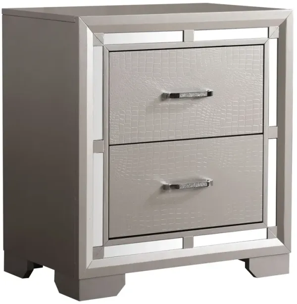 Alana - Nightstand - Silver Champagne