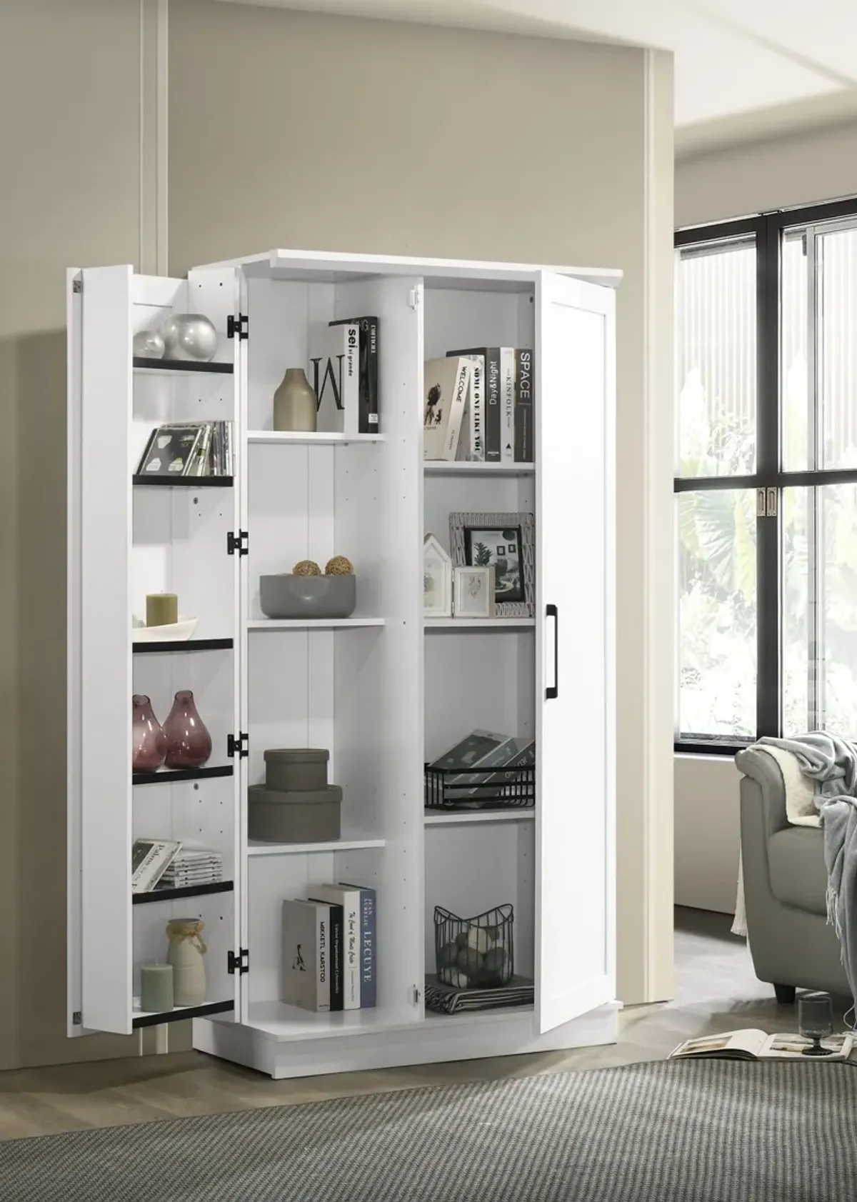 Lincoln - Storage Cabinet With Swing Out Storage Door - White