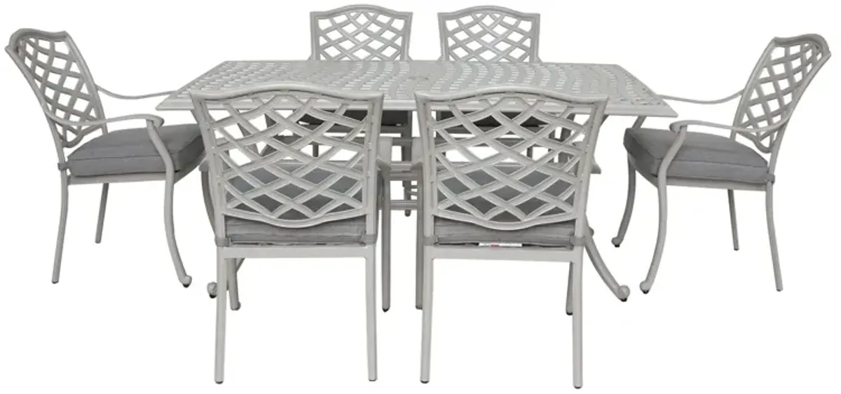 Modern Outdoor 7 Piece Aluminum Dining Set - Basalt