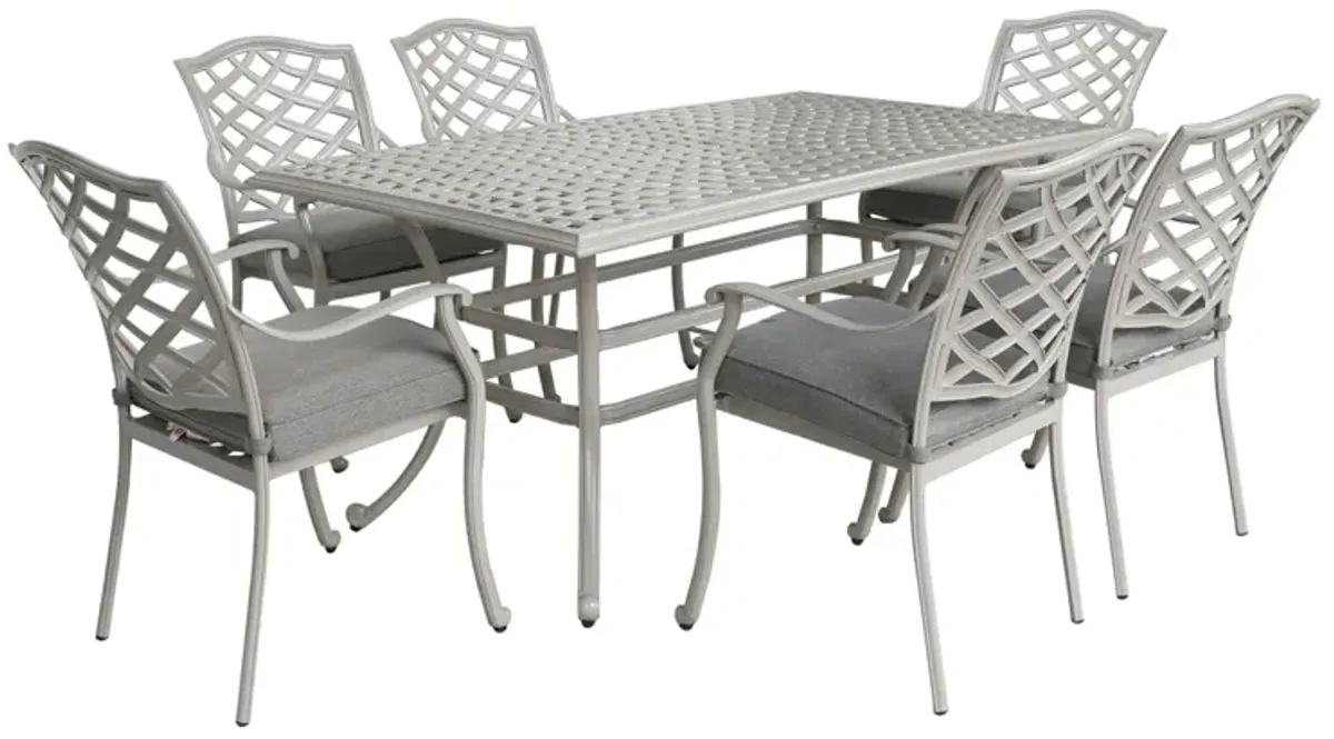 Modern Outdoor 7 Piece Aluminum Dining Set - Basalt