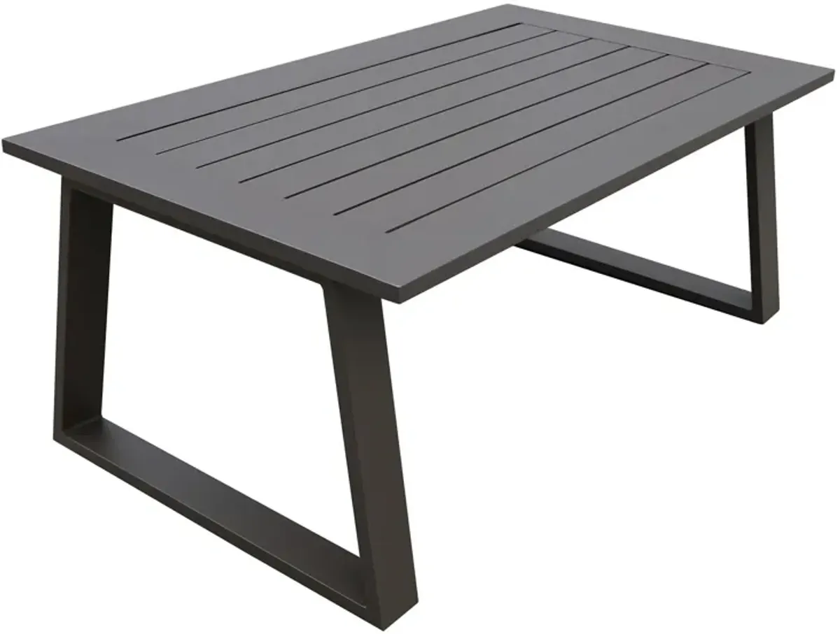 Colorado - Outdoor Patio Furniture - Brown Cast Aluminum Modern Rectangular Coffee Table - Brown