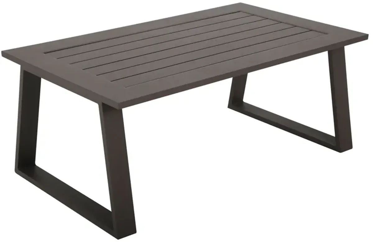 Colorado - Outdoor Patio Furniture - Brown Cast Aluminum Modern Rectangular Coffee Table - Brown