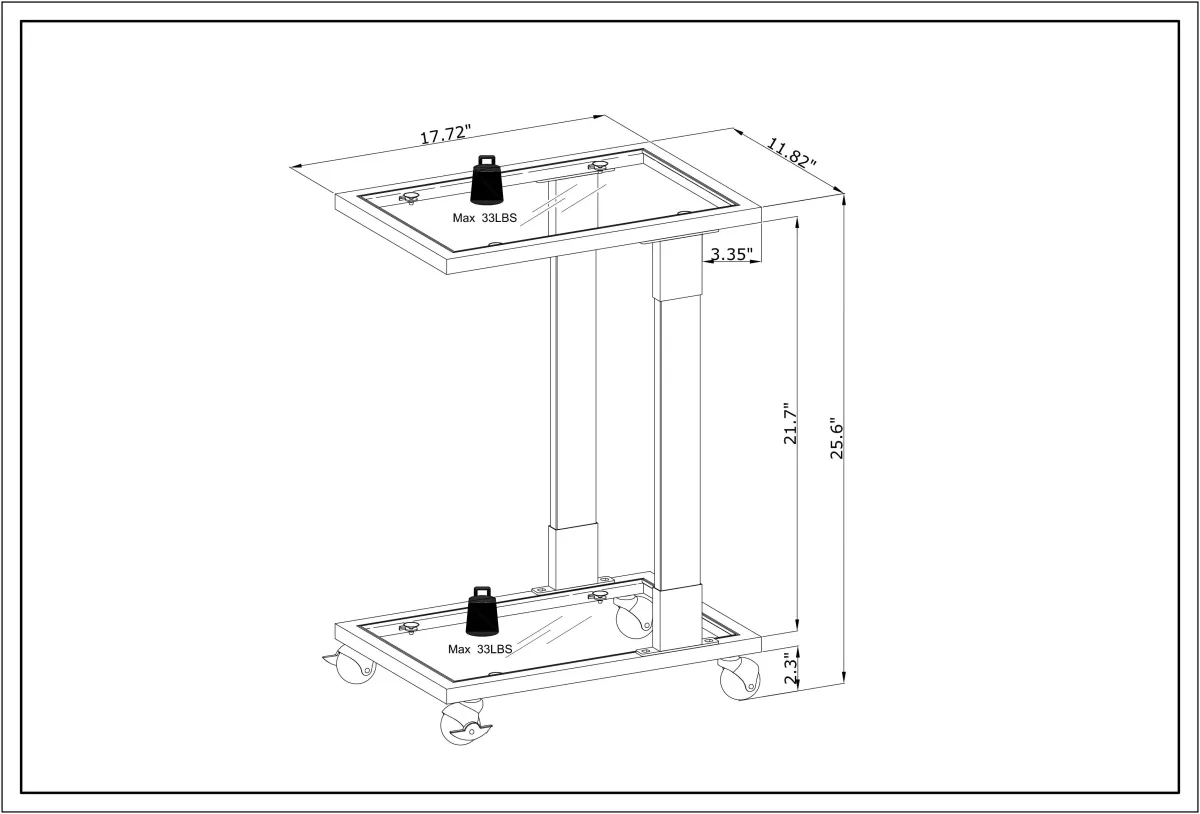 Side Table, Sofa Table, Glass Top C Shape Square Table With Metal Base For Living Room, Bedroom, Balcony Home And Office