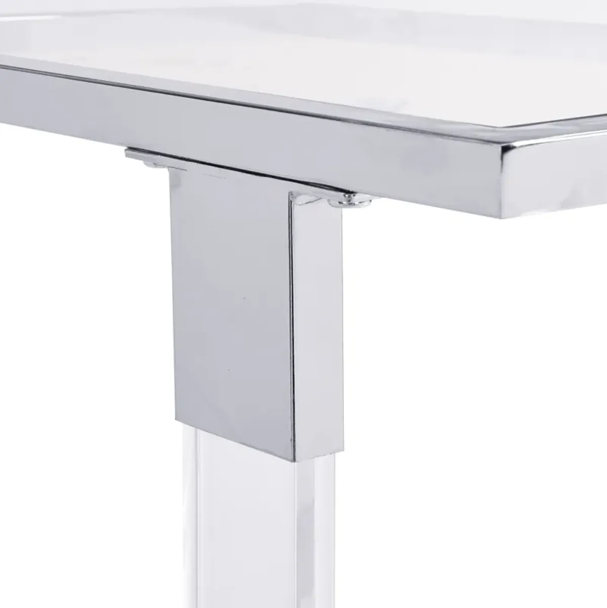 Side Table, Sofa Table, Glass Top C Shape Square Table With Metal Base For Living Room, Bedroom, Balcony Home And Office