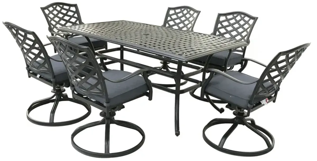 Rectangular Aluminum Dining Set With Cushions