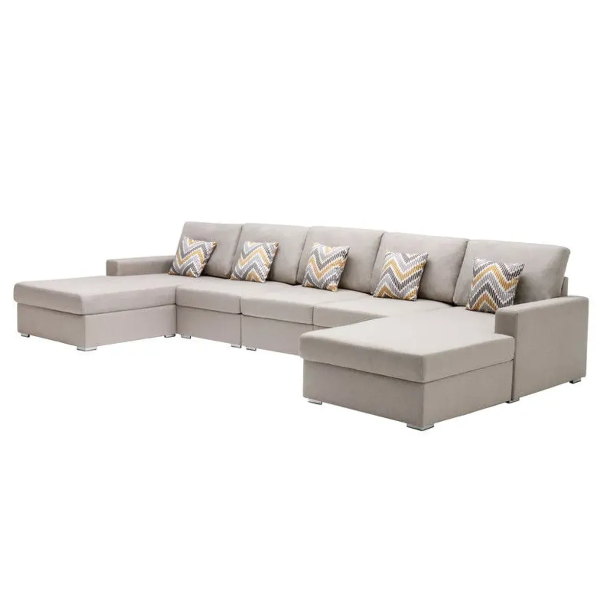 Nolan - Fabric 5 Piece Sectional Sofa With Interchangeable Legs