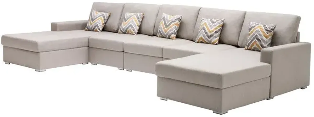 Nolan - Fabric 5 Piece Sectional Sofa With Interchangeable Legs