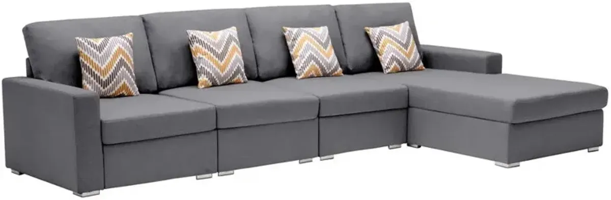 Nolan - 4 Piece Reversible Sectional Sofa Chaise With Interchangeable Legs